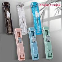 1pc (Includes 8 Refill Clips) Transparent Push Pin Clip For Office, School Use - Innovative No-Drill Clip, Great For Document, Paper Sorting & Stationery Supplies Management - Pink - View 4