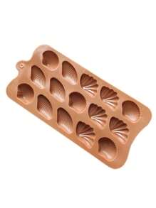 1入組矽膠糖漿模具巧克力模,可製作各種形狀的食品,高溫耐性,適用於制作果糖食品 - 咖啡色貝殼款 - 查看 11