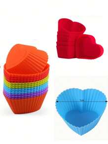 6 Or 12 Silicone Cupcake Muffin Cake Molds Colorful Shapes 7 X 4.5 X 3.5 Cm - 彩色 - 查看 4