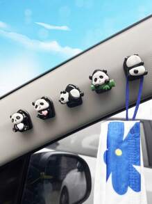 5 Piezas Decoración De Panda Para Automóvil Gancho Multifuncional De Mini Almacenamiento - Multicolor - Ver 3