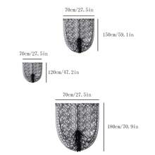 1片黑色蕾絲綁帶拉起式窗簾,適用於小門、窗戶或攝影佈景,掛桿式,簡約鄉村風格 - 白色 - 查看 4