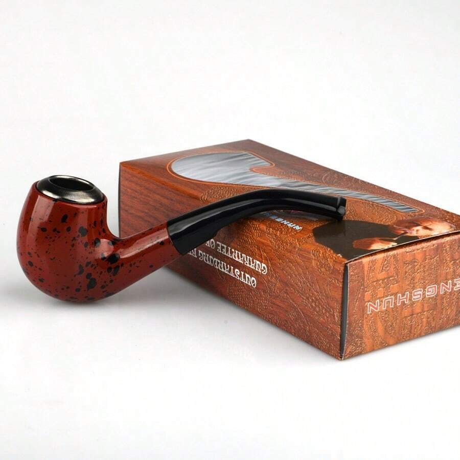 1pc Vintage Dry&Wet Dual-Use Smoking Pipe With Filter, Curved Loop Filtering Dual-Purpose Iron Pan Smoking Pipe - Hot Pink - View 1