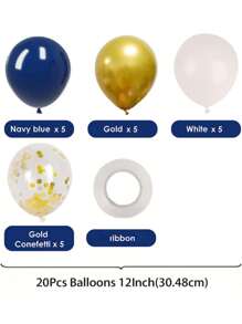 Bộ 20 quả bóng bay cao su 12 inch hình confetti kèm ruy băng dùng để trang trí tiệc sinh nhật, tiệc cưới, kỷ niệm ngày tốt nghiệp - 1 - Xem 2