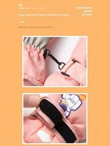 1pc Children's Ski Gloves, For Winter Outdoor Play, Windproof, Warm, Waterproof, Non-Slip And Cold-Proof - Blue - View 4