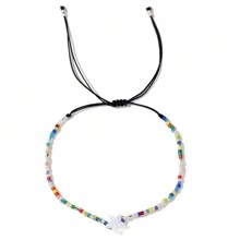 1入手工打造極簡多色串珠珠寶,2024年新款貝殼星星手鍊女士時尚潮流 - 彩色 - 查看 8