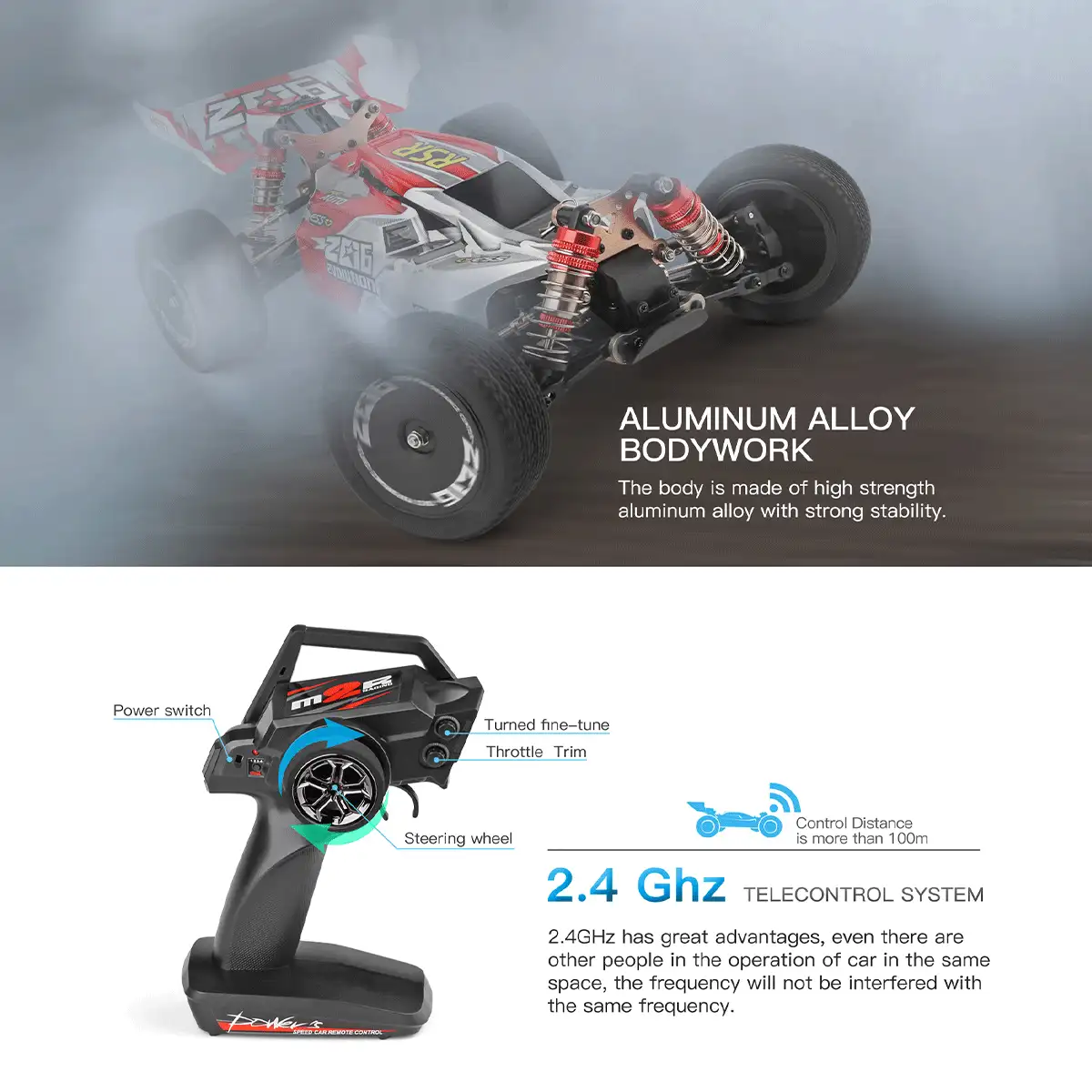 WLtoys 1/14 144001 RC Car 60KM/H 4WD Electric High Speed Racing Vehicle Off-Road Remote Control Car Toys For Kids - Green - View 6