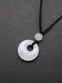 1件圓形魅力時尚天然水晶吊墜項鍊,適用於女性日常裝飾 - 彩色 - 查看 15