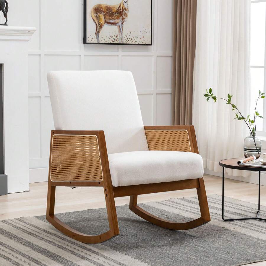 Comfortable Rocking Chair For Living Room - Beige - View 1