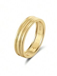 1個時尚男戒指,簡約幾何設計,指環,大尺寸10, 11, 12, 13,925銀婚禮訂婚派對珠寶,假日新年情人節生日紀念日禮物 - 銀色 - 查看 7