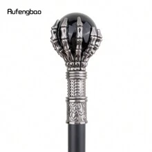 rufengbao 黑色玻璃球蒸氣龐克手杖時尚裝飾手杖紳士豪華拐杖旋鈕手杖 93 厘米 - 黑色 - 查看 4