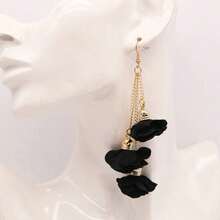 博霍風流蕾絲耳環女款蕾絲耳環三層長耳墜陳述時尚派對珠寶配件