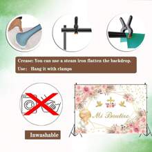 首张摄影背景波西米亚花洗礼装饰横幅上帝保佑金十字架背景工作室道具，返校情人节 - 彩色 - 查看 8