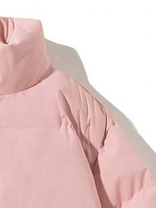 男士加厚拉链立领运动棉服外套 - 粉色 - 查看 4