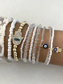 10pcs/Set Simple Style Alloy Bangle Set, Dating Gift For Women - 25877 - View 12