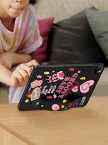 1個手繪微笑臉平板電腦套,帶手腕帶和支架,兼容ipad 5 6 7 8 9,mini 4 5 6,air 2 3 4 5,ipad Pro - 彩色 - 查看 3