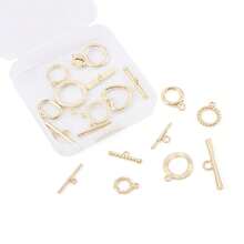 22sets 11 Styles Golden Alloy Lobster Clasps In Different Shapes (Ring, Heart, Circle, Etc.) Used For Connecting Chain And Decorating Personalized Jewelry - Gold - View 4