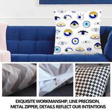 1pc Eye Design 45*45cm/17.7*17.7inch Digital Printing Polyester Decorative Home Throw Pillow Cover With Concealed Zipper, Suitable For Living Room, Bedroom, Dining Room, Sofa. Pillow Inner Is Not Included - Multicolor - View 8