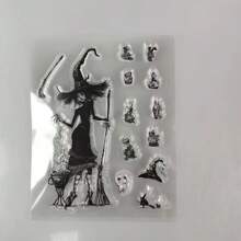 1入組萬聖節印章,用於diy拼貼卡片、紙張工藝、手工相冊手冊裝飾,2023新款印章 - 清除印章 - 查看 6