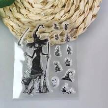 1入組萬聖節印章,用於diy拼貼卡片、紙張工藝、手工相冊手冊裝飾,2023新款印章 - 清除印章 - 查看 3