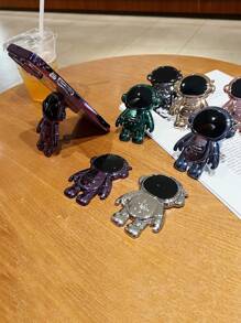 1pc Full-Electroplated Astronaut Shaped 3d Cartoon Desktop Phone Holder For All Phones - Multicolor - View 3