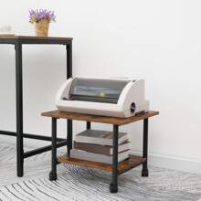 HOOBRO Printer Table, Printer Trolley With Lockable Wheels, Printer Stand Rollable With 2 Levels, Printer Holder, Industrial Design, Roll Container, For Office, Fax, Dark Brown And Black - Brown - View 4