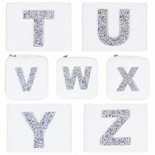 1pc Diamond Shining Letter Shaped Jewelry Box, Large Capacity With Soft Velvet Interior, Waterproof Pu Leather For Women's Travel Outdoor Carry - White - View 9