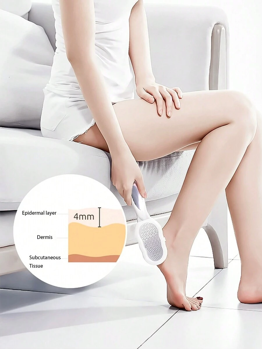 1pc Colossal Foot File Scraper - The Original Stainless Steel Foot Rasp, Dead Skin/Callus Remover For Feet, Gentle Foot Scrubber, Pedicure Tools For Salon-Quality Foot Care - White - View 1