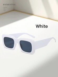 1pc Women's In Style Square Frame Fashion Glasses, Versatile And Suitable For Traveling - Grey - View 9