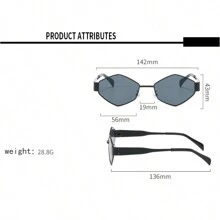 1pc Men's & Women's Multi-Color Diamond Shaped Metal Fashion Glasses For Outdoor Activities - Multicolor - View 6