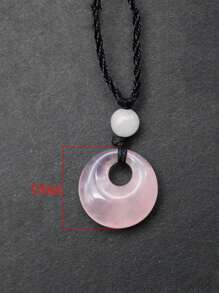 1件圓形魅力時尚天然水晶吊墜項鍊,適用於女性日常裝飾 - 彩色 - 查看 9