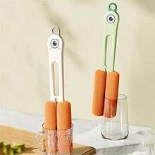 1 件，创意三合一杯刷，长柄奶瓶清洁刷，杯盖刷，去污刷，无盲点，多用途厨房清洁刷，适用于水瓶、茶杯、凹槽、清洁用品、清洁工具、圣诞礼物 - 彩色 - 查看 4