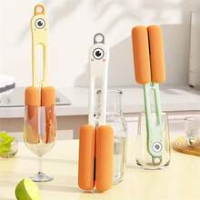 1 件，创意三合一杯刷，长柄奶瓶清洁刷，杯盖刷，去污刷，无盲点，多用途厨房清洁刷，适用于水瓶、茶杯、凹槽、清洁用品、清洁工具、圣诞礼物 - 彩色 - 查看 3
