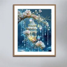 1 件全圓鑽石繪畫套件光花家居裝飾鑽石馬賽克景觀牆藝術