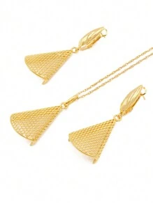 Dubai New Luxury Gold Color Jewelry Sets For Women  Bridal Necklace Earrings African Wedding Gifts Jewellery Set - Gold - View 2