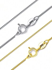 Collana in argento sterling 925 per donne e ragazze, Collana a catena a maglie, con chiusura a moschettone - ultra sottile e resistente, lunghezze 16/18/20/22/24 pollici di FOREVER QUEEN