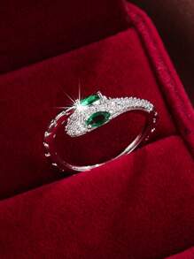 1入流行調節銅質蛇形設計開口戒指 - 彩色 - 查看 9