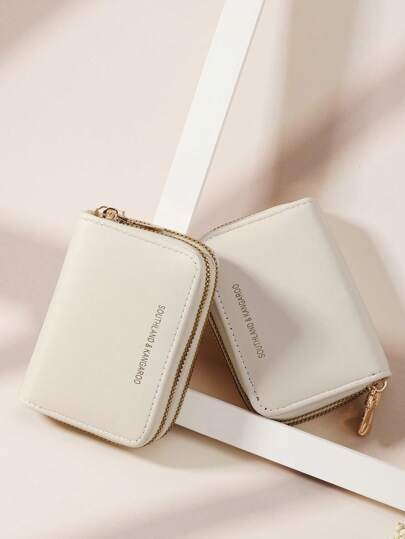 SOUTHLAND&KANGAROO 双拉链多功能零钱包字母图案多卡位卡片收纳盒卡片学校用品学校宿舍卡夹钱包名片夹信用卡夹女士女士钱包迷你钱包钱包钱包卡片钱包