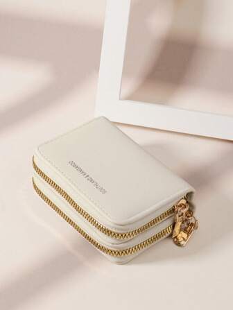 SOUTHLAND&KANGAROO 双拉链多功能零钱包字母图案多卡位卡片收纳盒卡片学校用品学校宿舍卡夹钱包名片夹信用卡夹女士女士钱包迷你钱包钱包钱包卡片钱包