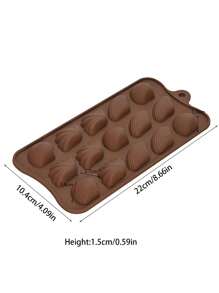 1入組矽膠糖漿模具巧克力模,可製作各種形狀的食品,高溫耐性,適用於制作果糖食品 - 咖啡色貝殼款 - 查看 2