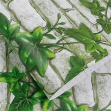 1卷17.71x393.7英寸黏性可拆式pvc防潮防水綠葉壁紙,適用於家居客廳、臥室和桌面裝飾 - 綠色 - 查看 7