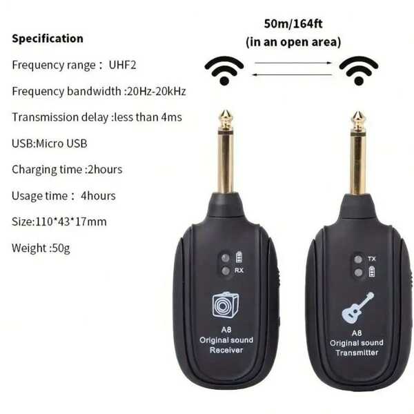 A8 Guitar Wireless Transmitter Receiver Wireless Transmission System