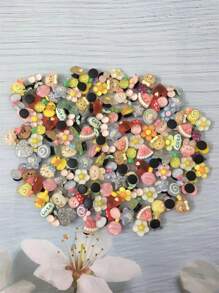 20 piezas/set Charms decorativos de agujeros transparentes de color aleatorio para zapatos (No estilo integrado)