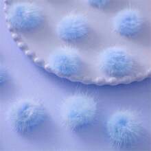 20入組貂皮扣頭diy髮飾材料,適合古風風格,花朵裝飾髮夾 - 藍色 - 查看 5