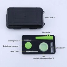 Portable Pipe Set, Silicone Pipe Smokers Full Set, Leather Pipe Pouch, Smoking Accessories - Green - View 4