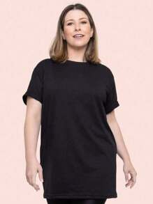 Plus Size T-Shirts - 黑色 - 查看 2