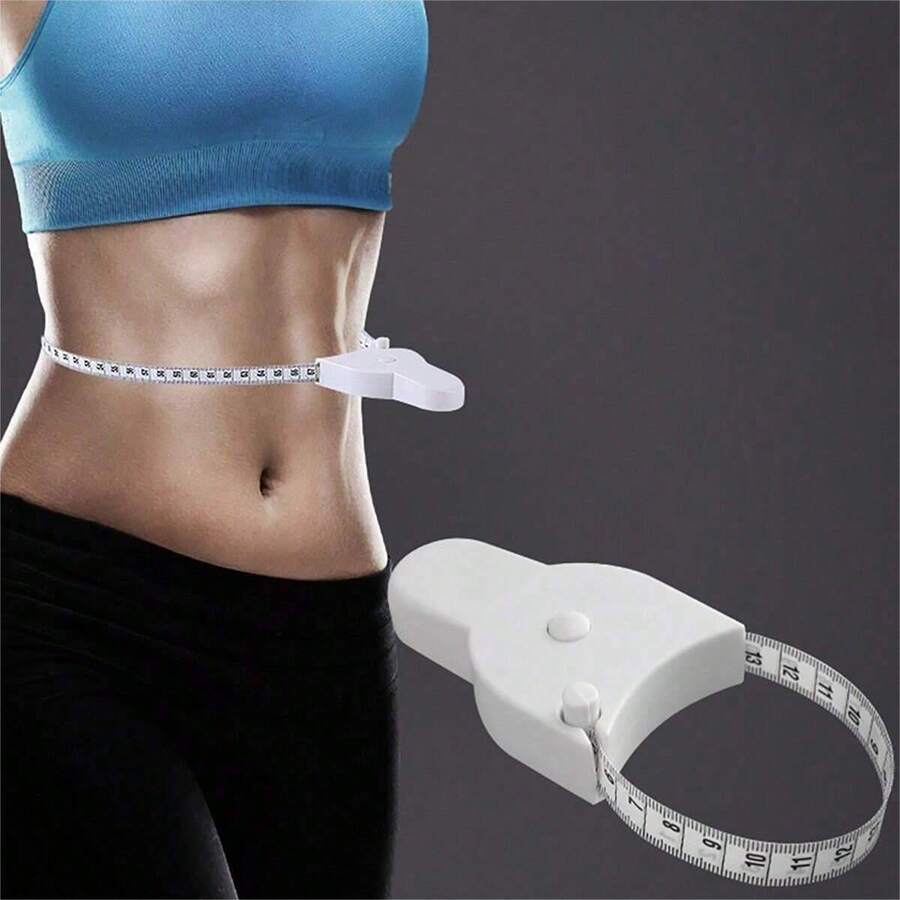 Cinta Métrica Para Medidas Corporales, Cinta Métrica Suave Retráctil Para Cintura, Brazos, Pecho Y Piernas, 1 Ud. - Blanco - Ver 1