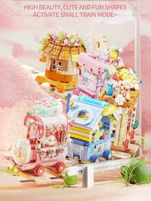 Hippo Cub Wish Train Block Adorno De Escritorio Creativo - Multicolor - Ver 3