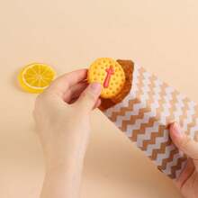 15CM*10CM 50pcs Wave Dot Kraft Paper Candy Biscuit Bags Packing Pouch Popcorn Bag Birthday Wrapping Supplies - Mocha Brown - View 4