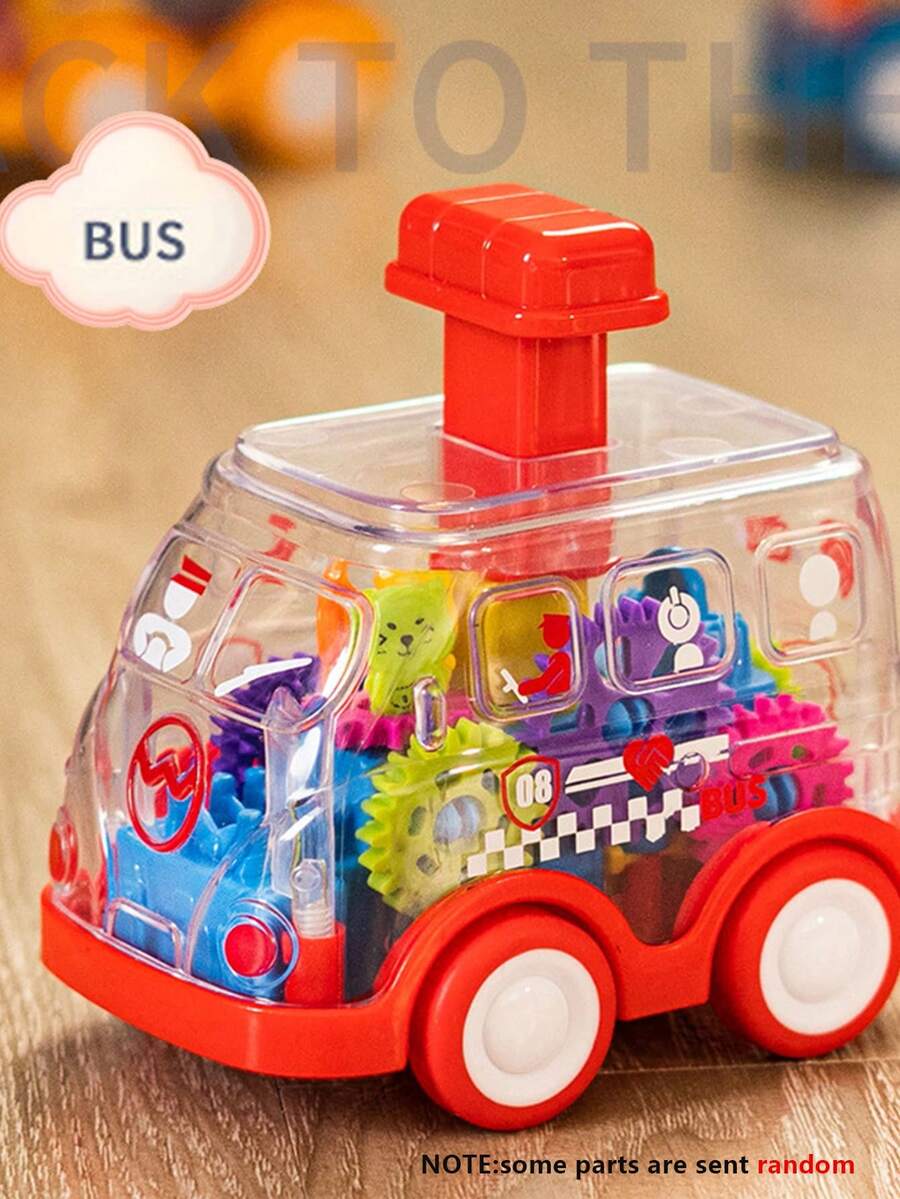 1入組卡通玩具車迷你按壓車，慣性退卻車滑行玩具車，生日禮物、學校、學生、文具、學用品教育玩具