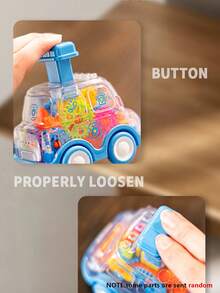 1入組卡通玩具車迷你按壓車，慣性退卻車滑行玩具車，生日禮物、學校、學生、文具、學用品教育玩具